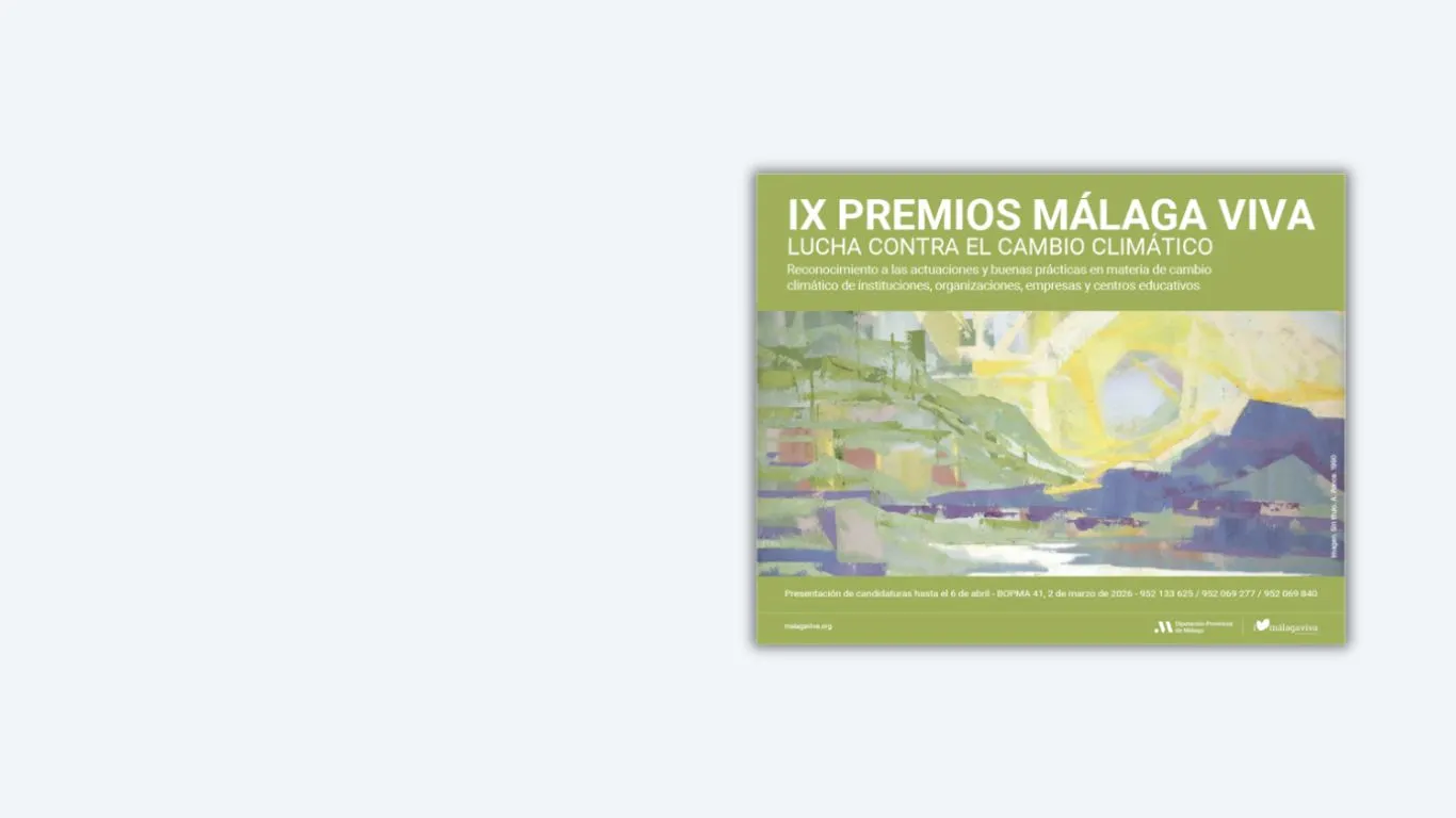La Diputación abre el plazo de los Premios Málaga Viva contra el cambio climático hasta el 6 de abril